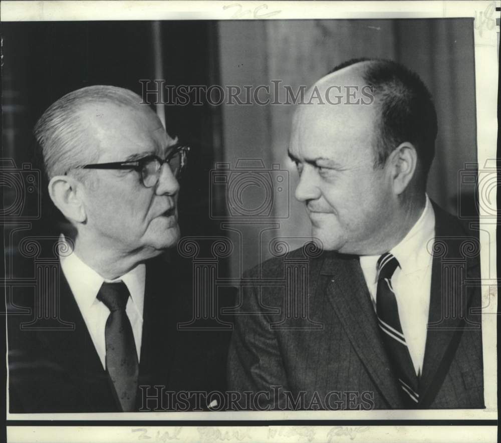 1969 Press Photo Defense Secretary Laird and Senator Stennis at Senate Armed-Historic Images