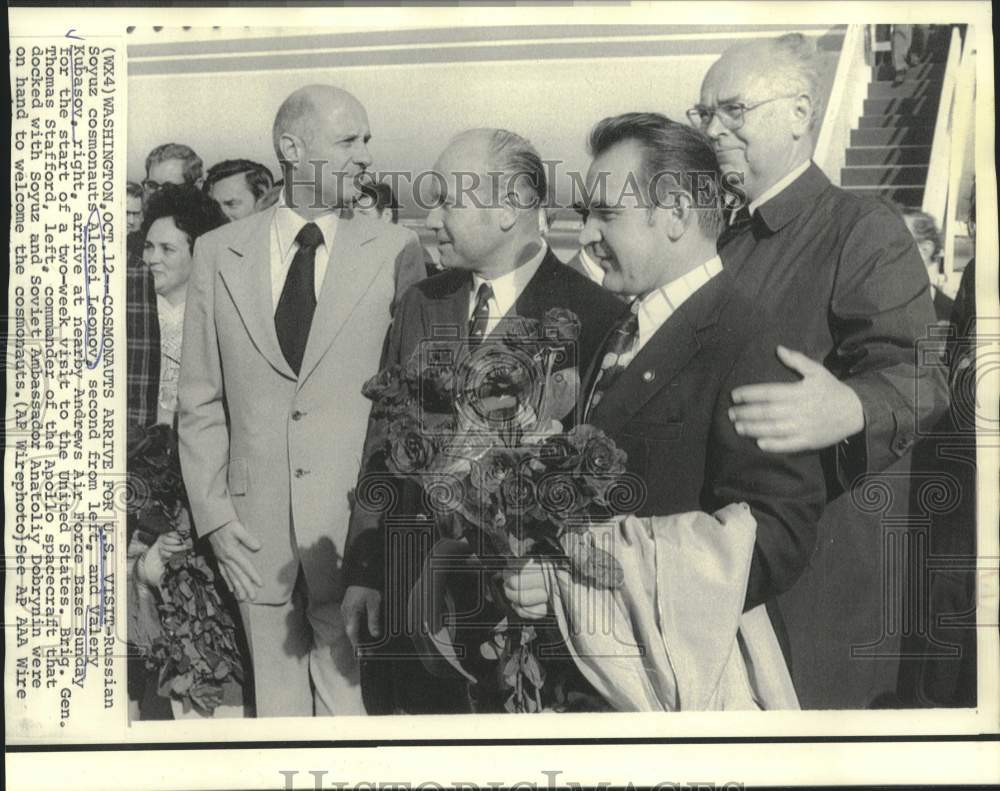 1975 Cosmonauts Alexei Leonov, Valery Kubasov arrive in Washington - Historic Images