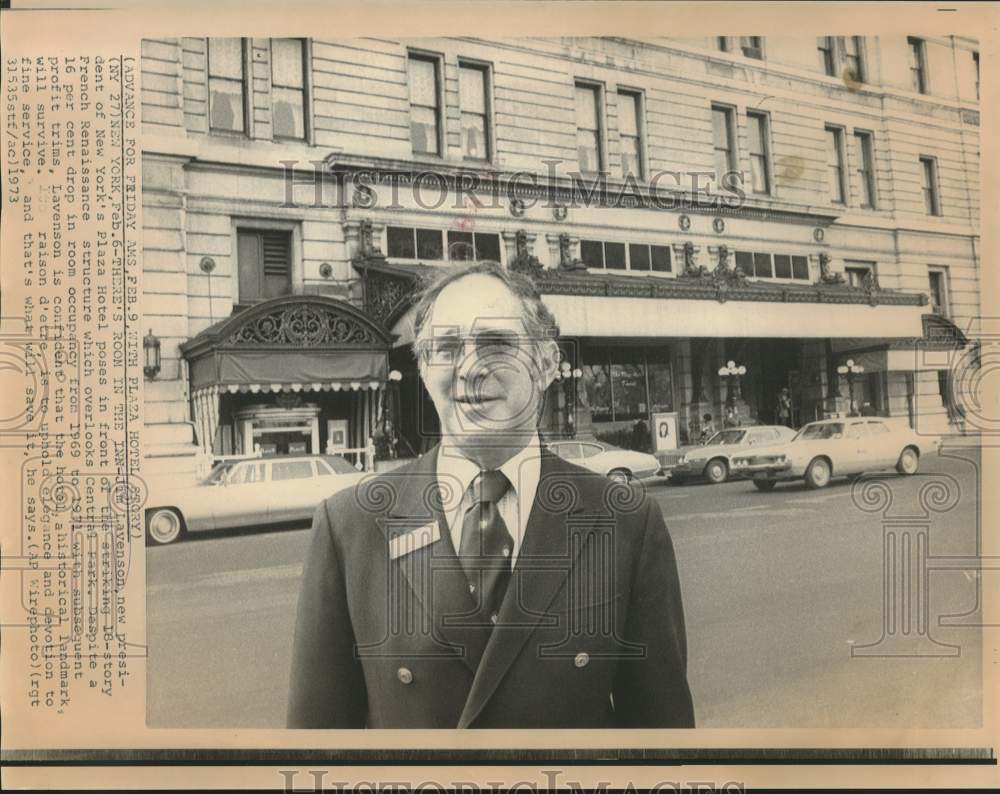 1973 Jim Levenson, President of New York&#39;s Plaze Hotel poses in NY - Historic Images