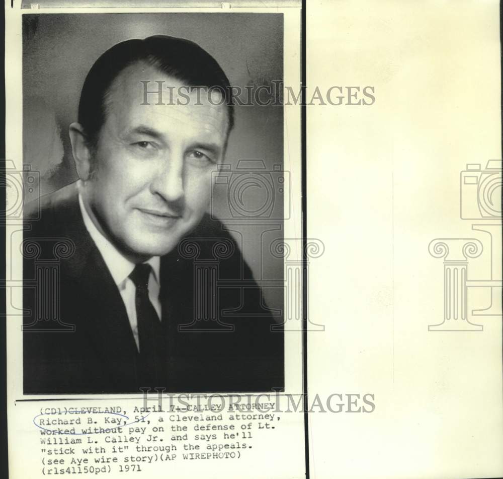 1971 Richard Kay, attorney for Lt. William L. Calley, Jr. - Historic Images