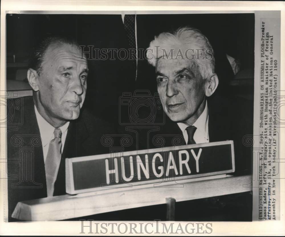 1960 Hungary's Janos Kadar and Sik at United Nations - Historic Images