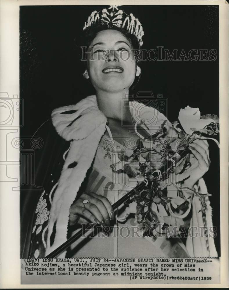 1959 Japan's Akiko Kojima wins Miss Universe-Long Beach, California - Historic Images