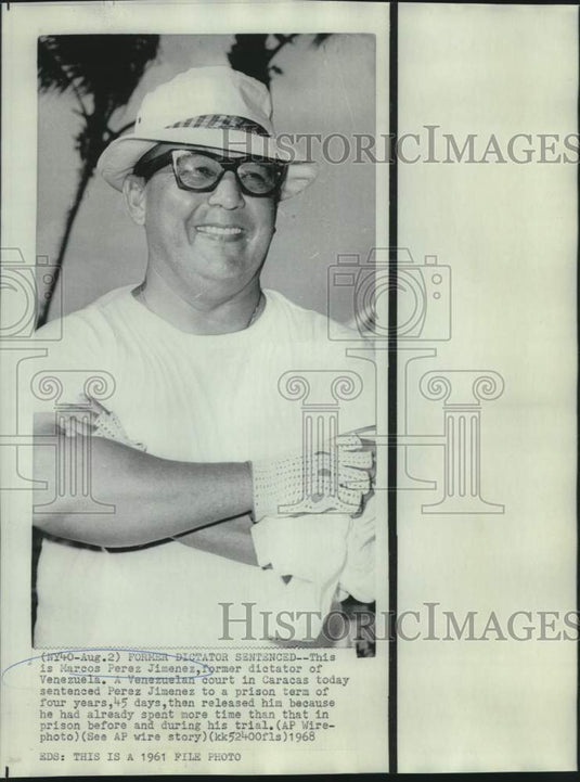 1961 Former dictator of Venezuela Marcos Perez Jimenez - Historic Images