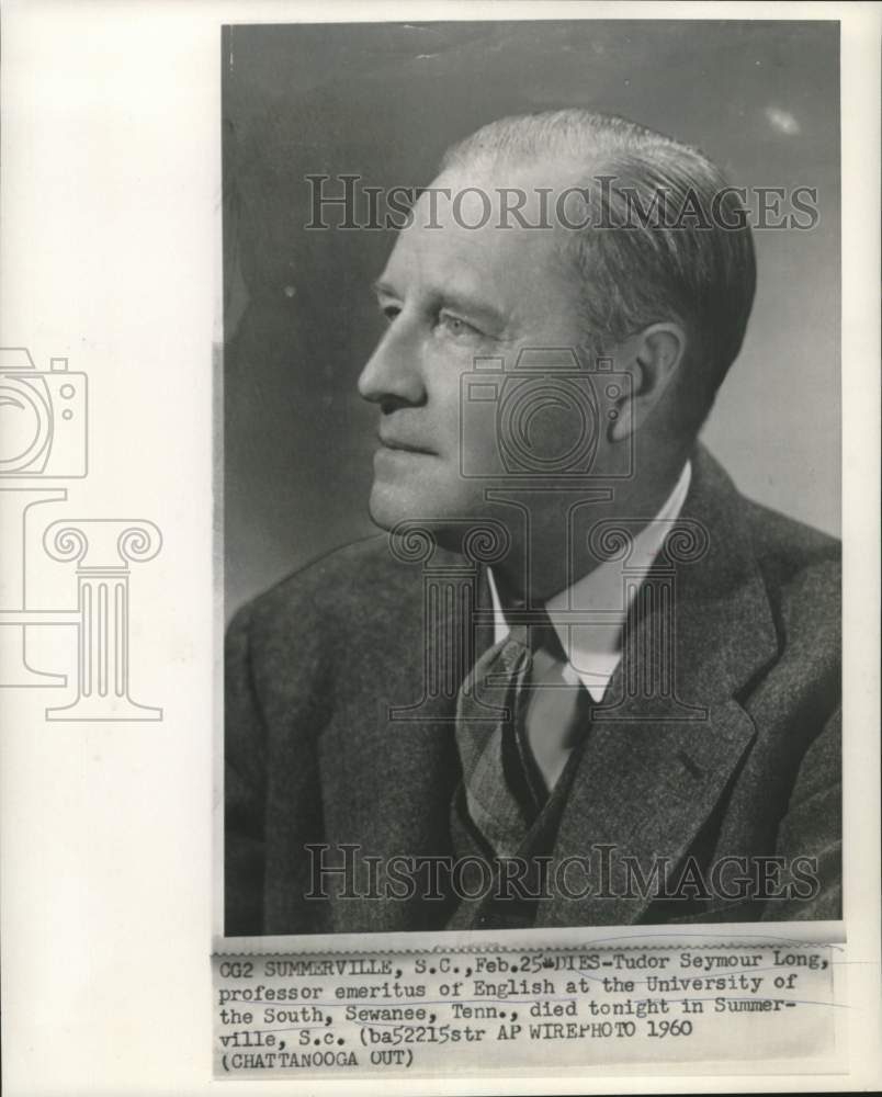 1960 Press Photo University of the South professor of English Tudor Seymour Long-Historic Images