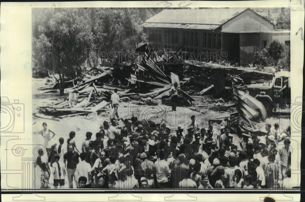 1970 Press Photo Beit Shean School wreckage from guerrilla rockets from Jordan-Historic Images