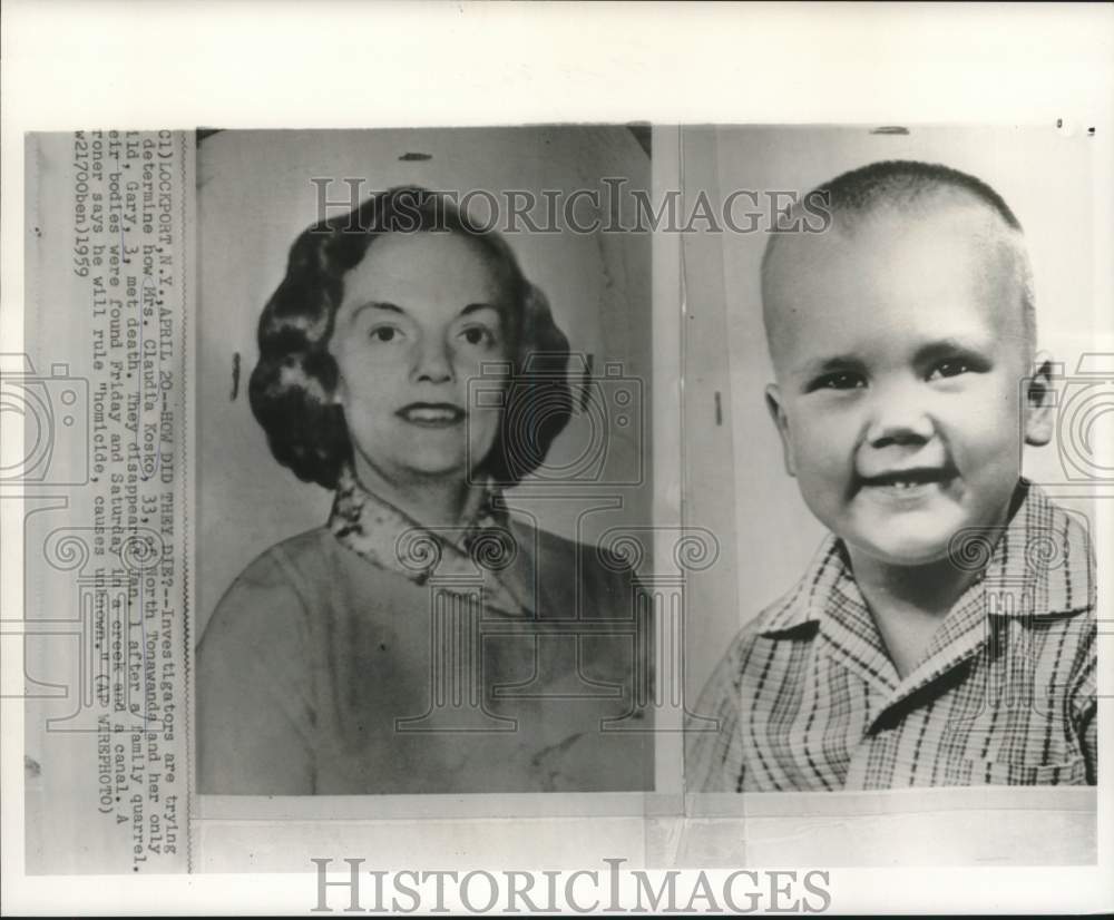 1959 Press Photo Claudia Kosko and son Gary of Tonawanda, New York - now18124-Historic Images