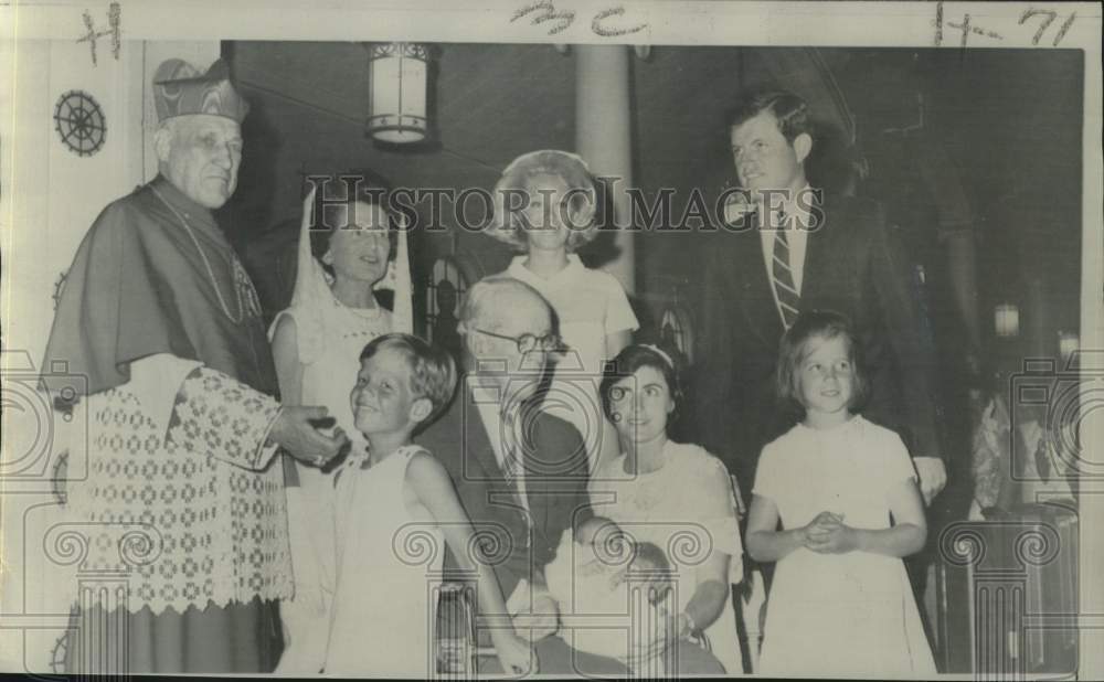 1967 Press Photo The Kennedys and Cardinal Cushing after Patrick&#39;s christening-Historic Images