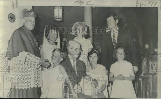 1967 Press Photo The Kennedys and Cardinal Cushing after Patrick's christening-Historic Images