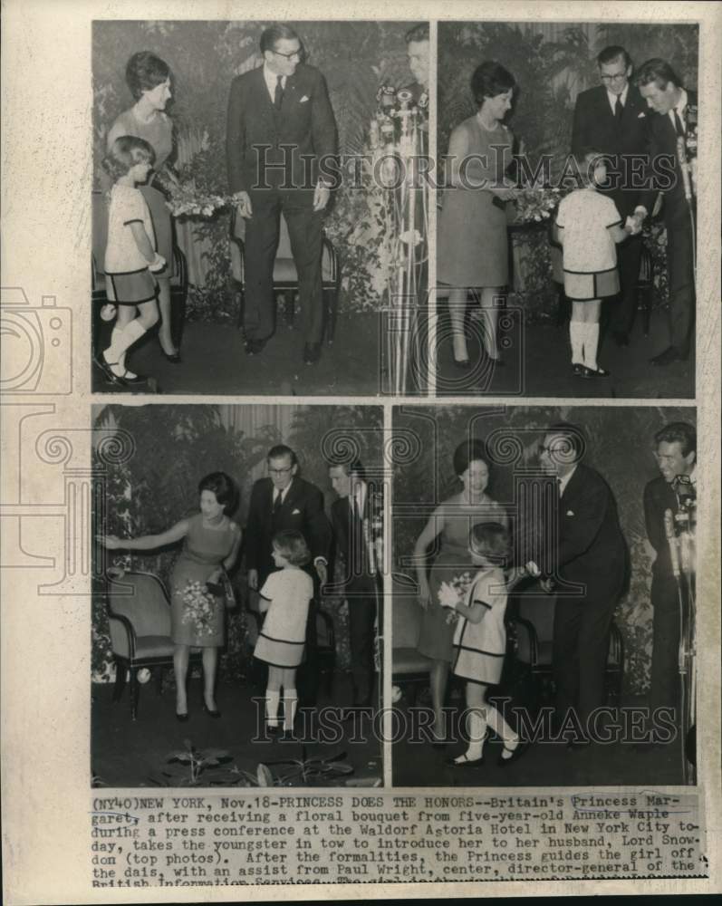 1965 Press Photo Princess Margaret and others at Waldorf Astoria news conference-Historic Images