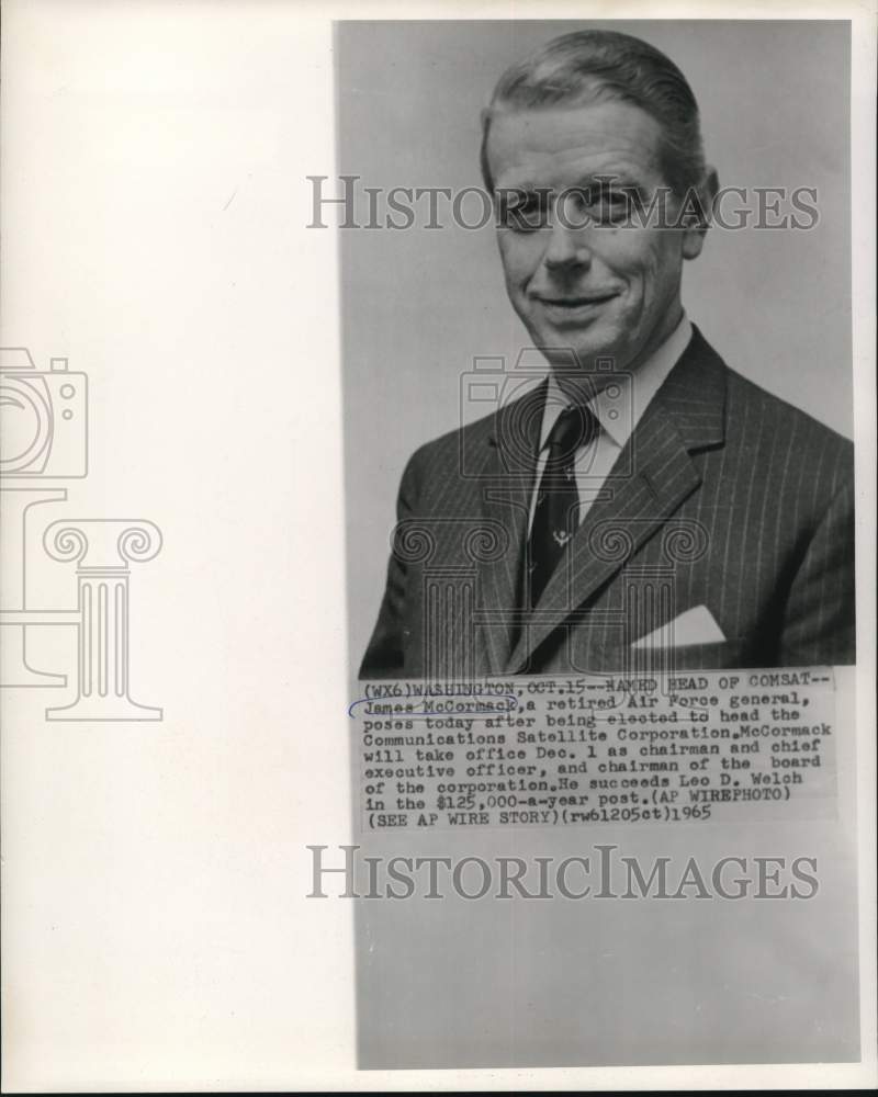 1965 Press Photo James McCormack named head of Satellite Communications Corp. - Historic Images