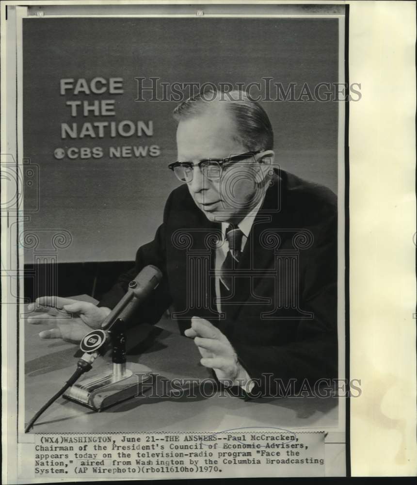 1970 Economic Advisers Chairman Paul McCracken on &quot;Face the Nation&quot; - Historic Images