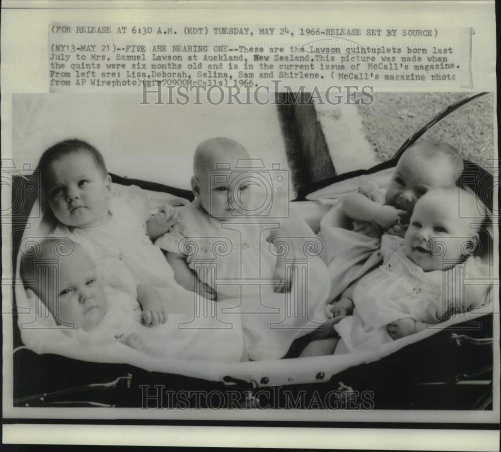 1965 Press Photo Lawson quintuplets of Auckland, New Zealand - now19391-Historic Images