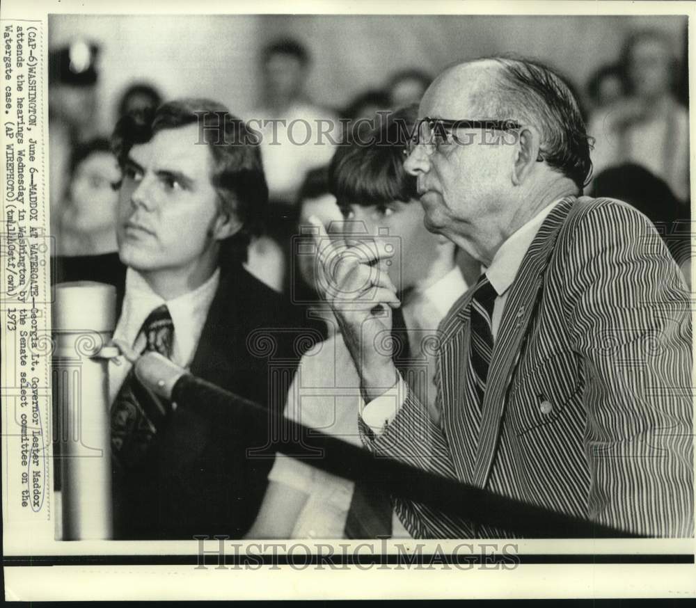 1973 Georgia Lt. Governor Lester Maddox at Senate Select Committee - Historic Images