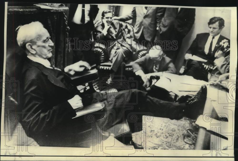 1970 House Speaker John McCormick an press at Capitol Hill office - Historic Images