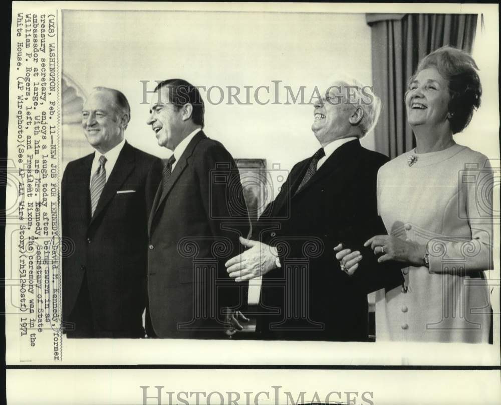 1971 David Kennedy sworn in as Ambassador at Large at White House - Historic Images