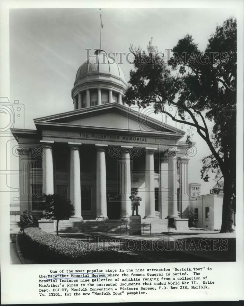 1973 Press Photo MacArthur Memorial Museum at Norfolk, Virginia - now20377-Historic Images