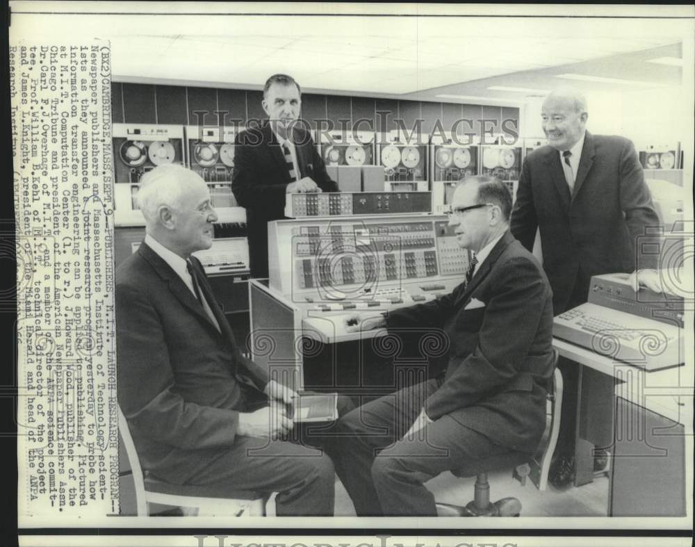 1966 Press Photo Newspaper publishers and MIT scientists launch research program-Historic Images