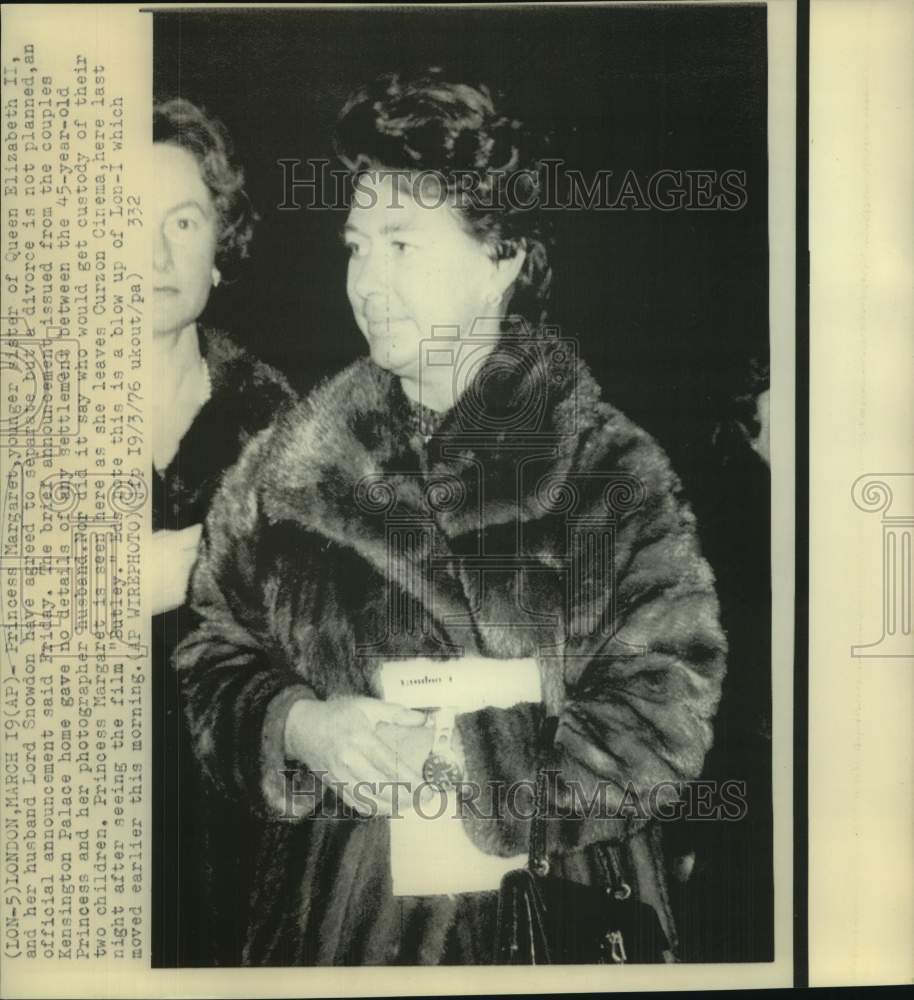 1976 Princess Margaret leaves Curzon Cinema in London - Historic Images