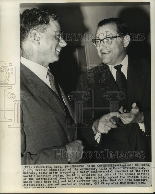 1962 Press Photo Reginald Maulding and Hubback at International Monetary meeting-Historic Images