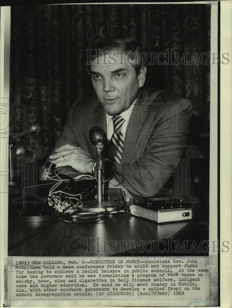 1969 Governor John McKeithen at New Orleans news conference.-Historic Images