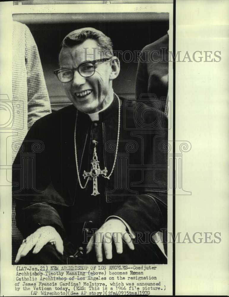 1966 Archbishop Timothy Manning of Los Angeles - Historic Images