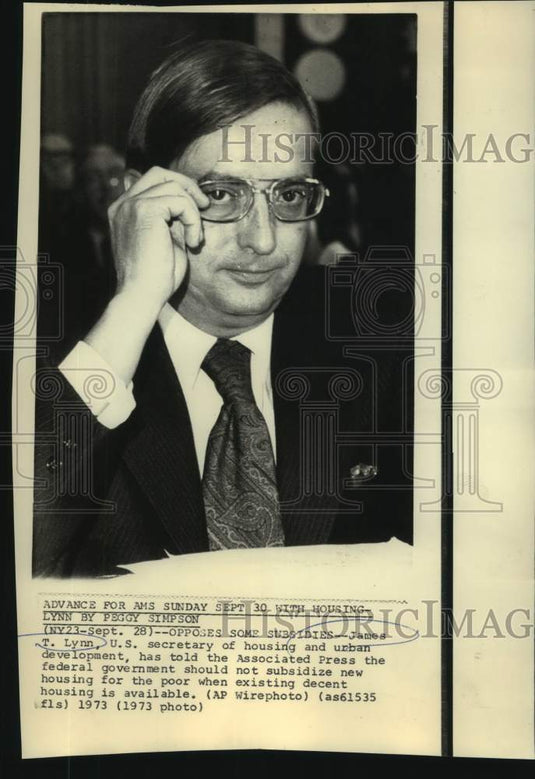 1973 Housing and Urban Development's Lynn with Associated Press - Historic Images