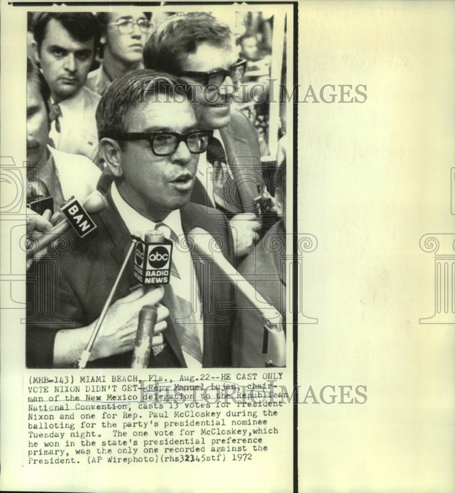 1972 New Mexico chairman Manuel Lujan casts votes at GOP convention - Historic Images