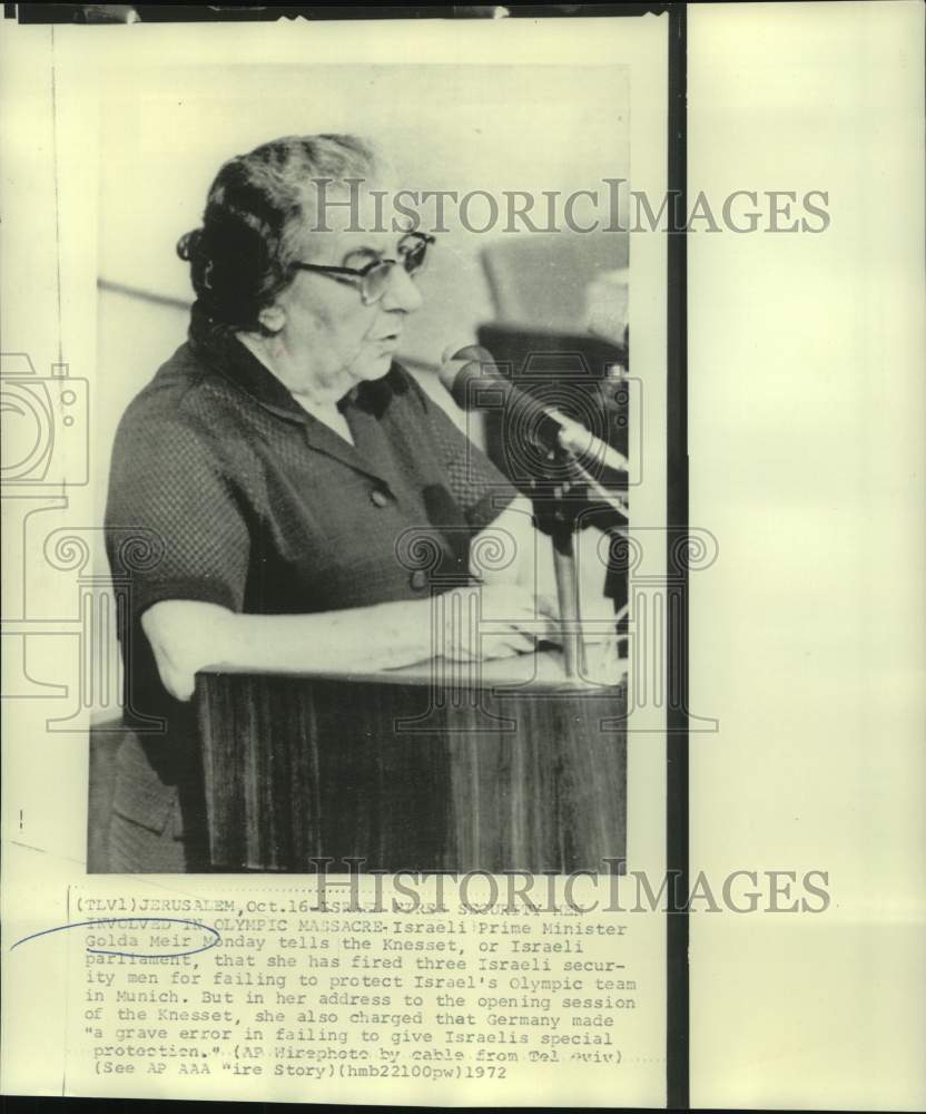 1972 Israeli Prime Minister Golda Meir Addresses Knesset - Historic Images