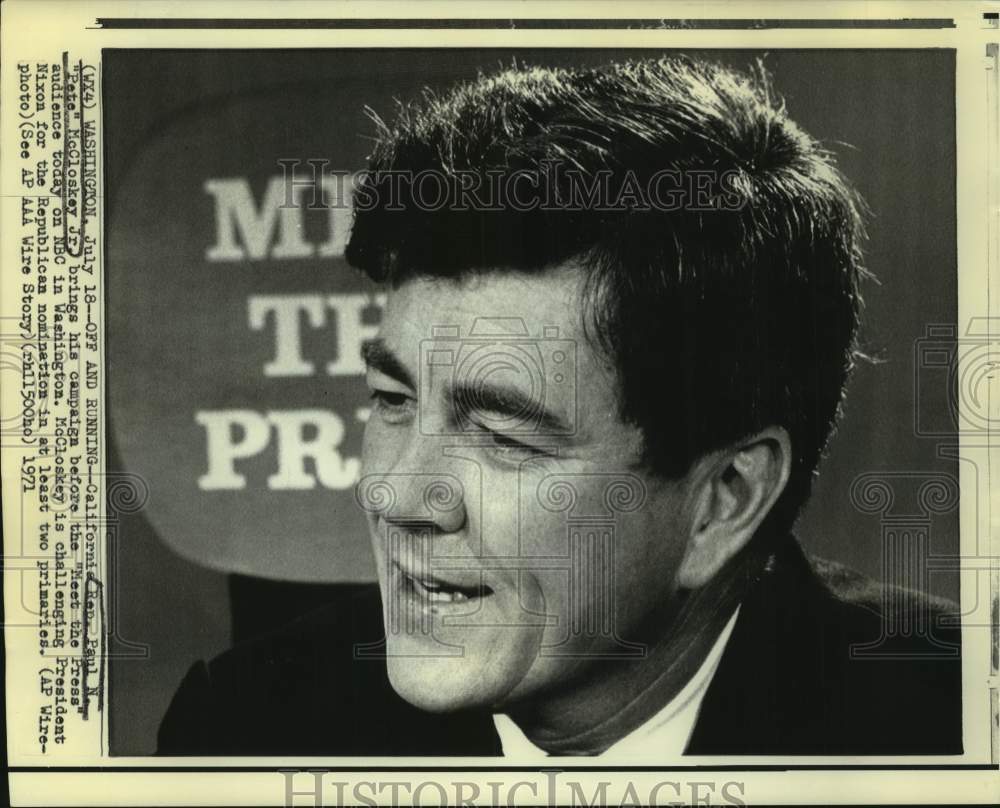 1971 Representative Paul McCloskey appears on &quot;Meet the Press.&quot; - Historic Images