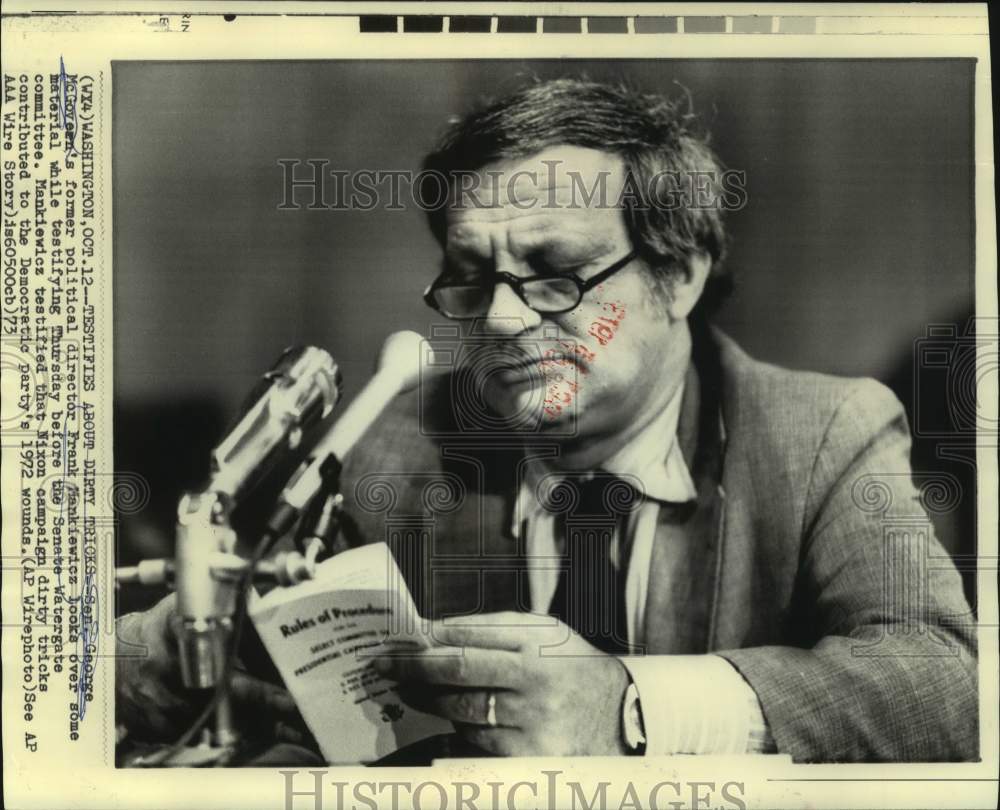 1973 Frank Mankiewicz testifies at Senate Watergate committee - Historic Images