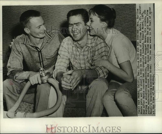 Mr. & Mrs. Robert Moore Thank William Mable for Rescue - Historic Images