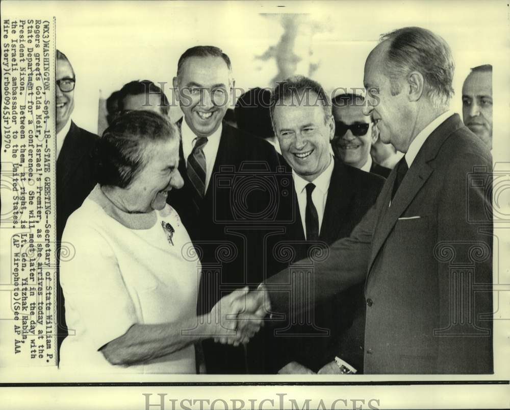 1970 State greeting from Rogers and Rabin for Israeli&#39;s Golda Meir - Historic Images