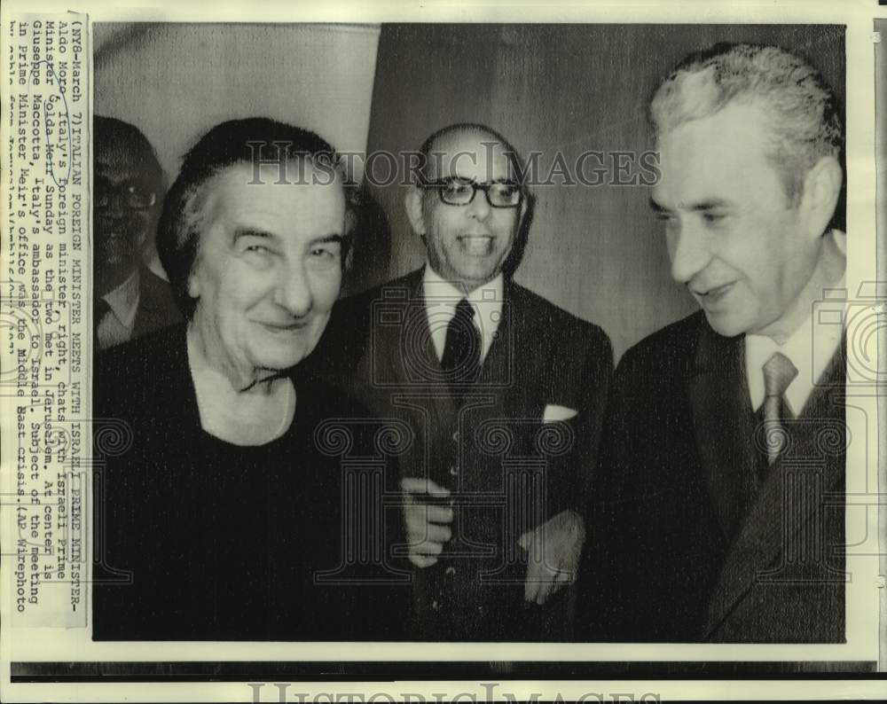 1971 Israeli Prime Minister Golda Meir with Italian Officials - Historic Images