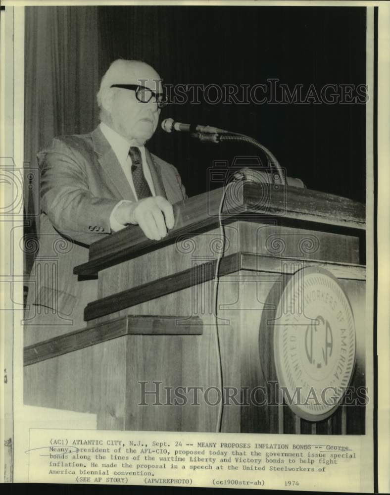 1974 AFL-CIO President Meany speaks at United Steelworkers - Historic Images