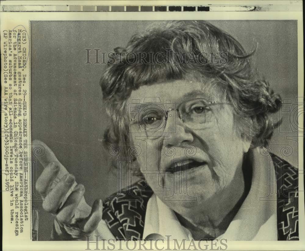 1970 Anthropologist Margaret Mead speaks at Advancement of Science - Historic Images