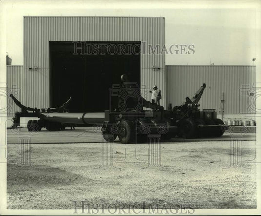 1969 Apollo/Saturn V rocket stage transport trailer at NASA's MTF-Historic Images