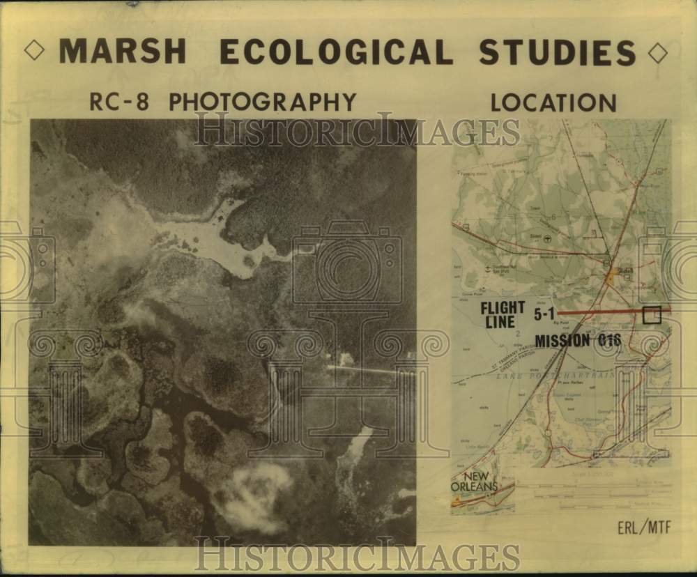 1973 Louisiana&#39;s Marsh Ecological studies chart - New Orleans - Historic Images