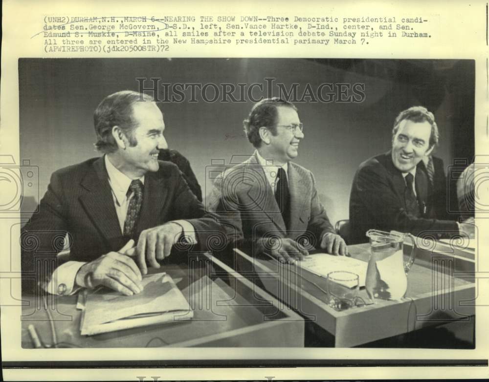 1972 Candidates Senators McGovern, Hartke and Muskie debate in NH - Historic Images