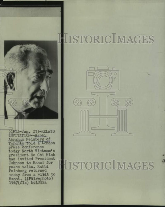 1967 Rabbi Feinberg relays Hanoi's message at news conference - Historic Images