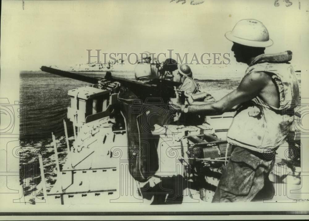 1967 Israel navy vessel patrols Strait of Tiran at Gulf of Aqaba - Historic Images