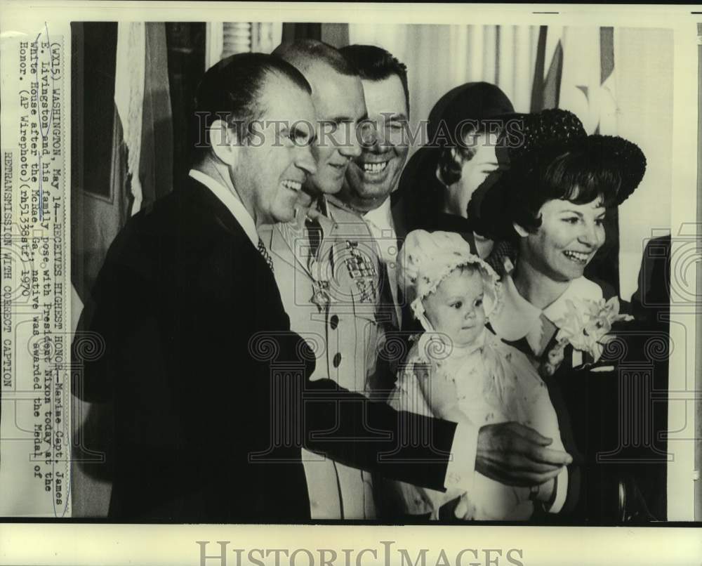 1970 Marine Captain Livingston at Washington Medal of Honor ceremony - Historic Images