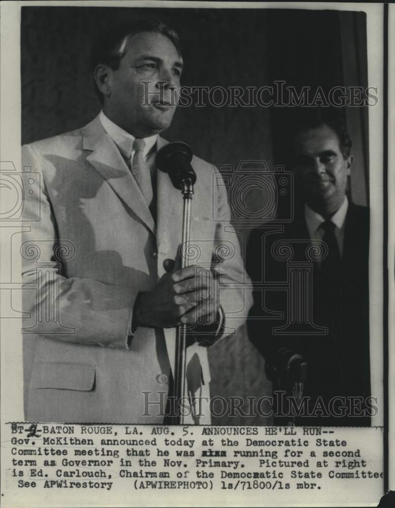 1967 Louisiana Governor and Ed Carlouch at Democratic State meeting - Historic Images