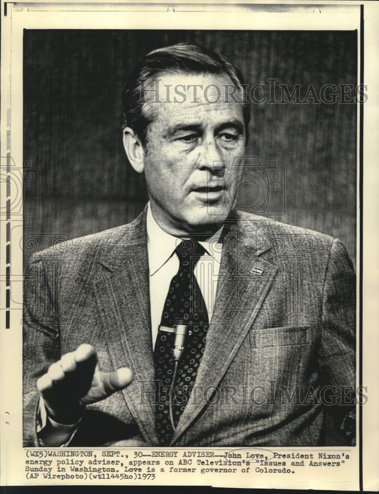 1973 Energy policy adviser John Love appears on &quot;Issues and Answers&quot; - Historic Images