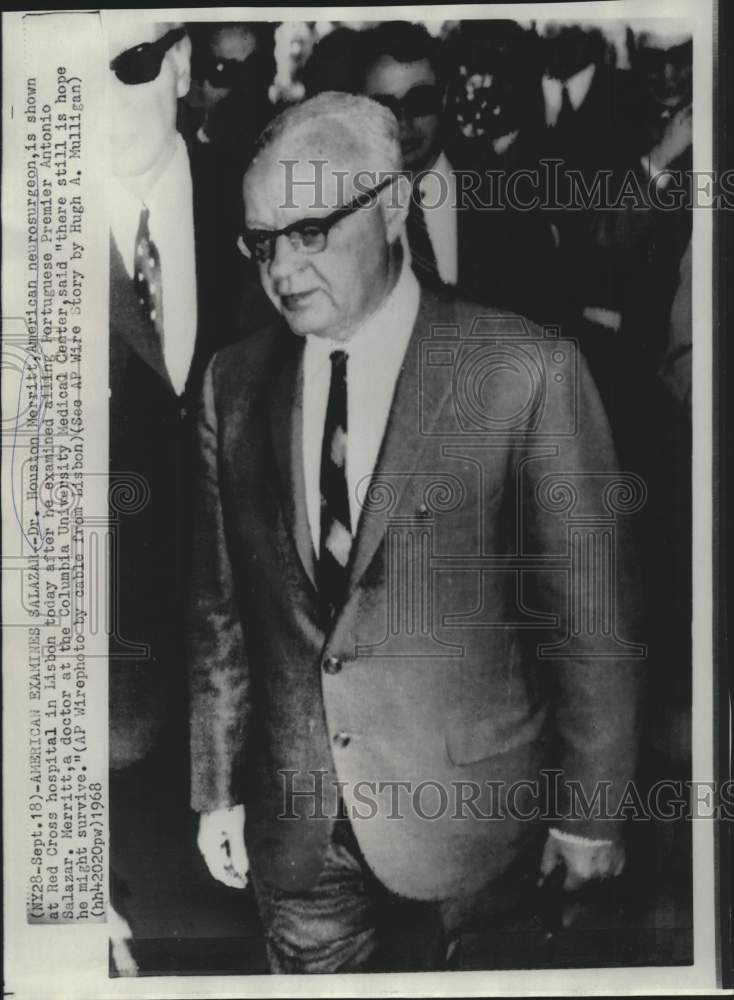 1968 American neurosurgeon Dr. Houston Merritt at Lisbon hospital - Historic Images