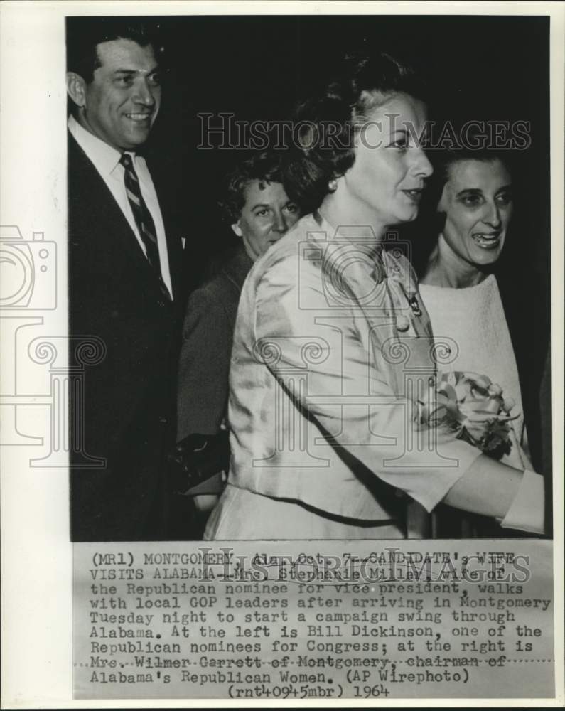 1964 Mrs. Stephanie Miller and GOP leaders arrive in Montgomery, AL - Historic Images