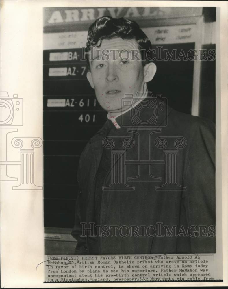 1965 British Roman Catholic Father McMahon arrives in Rome - Historic Images