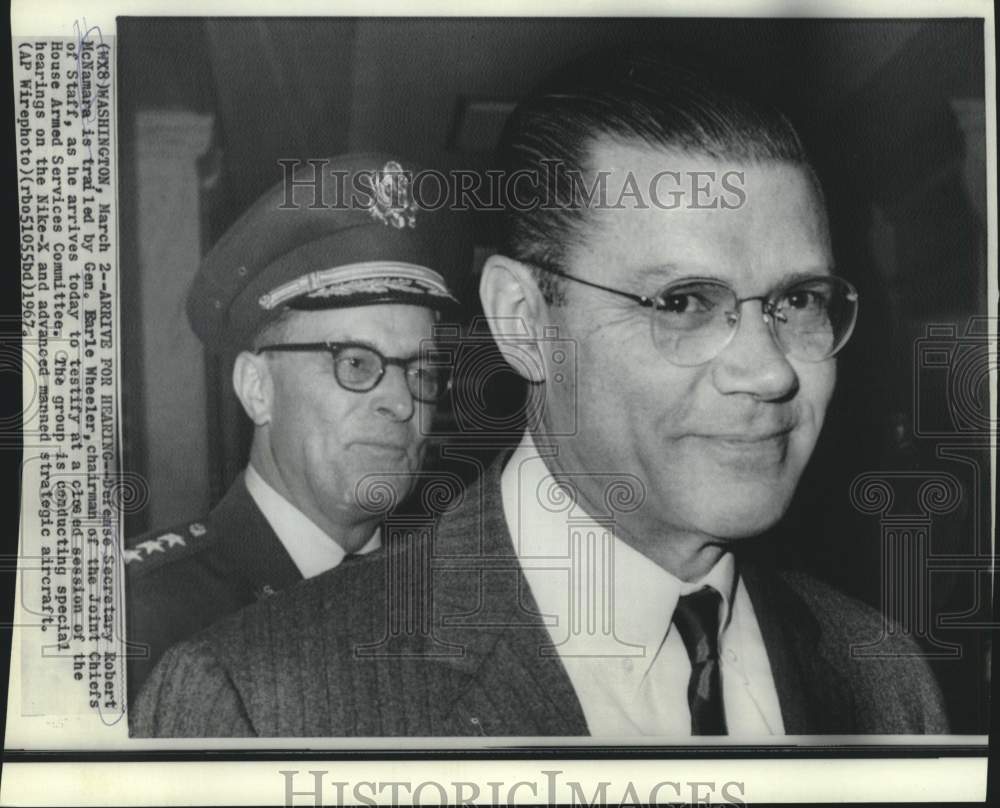 1967 Secretary McNamara and Wheeler arrive at House Armed Services - Historic Images