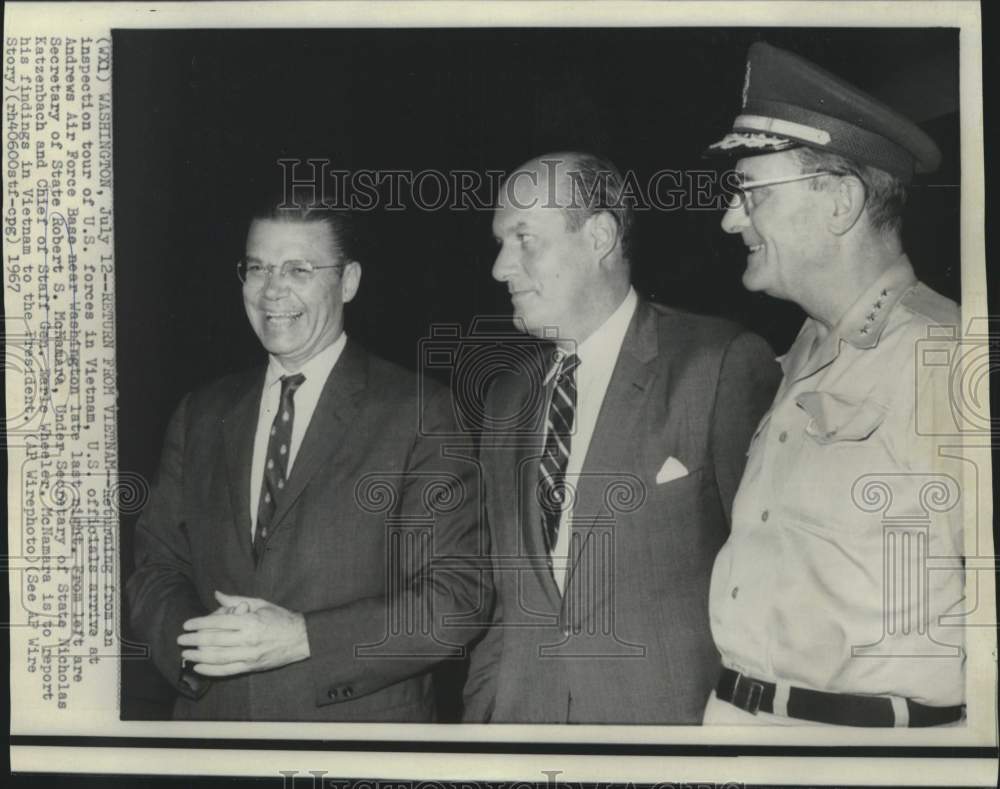 1967 Robert McNamara and other US officials arrive at Andrews AFB - Historic Images