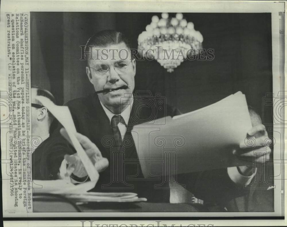 1966 Defense Secretary McNamara briefs senate Foreign Relations - Historic Images