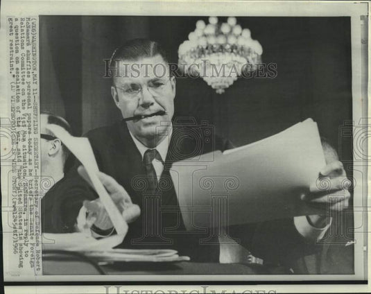 1966 Defense Secretary McNamara briefs senate Foreign Relations - Historic Images